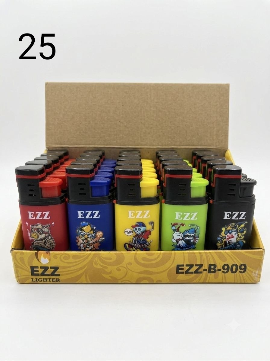 فندک کوره ای فانتزی ezz-B-909 بسته ۲۵ تایی