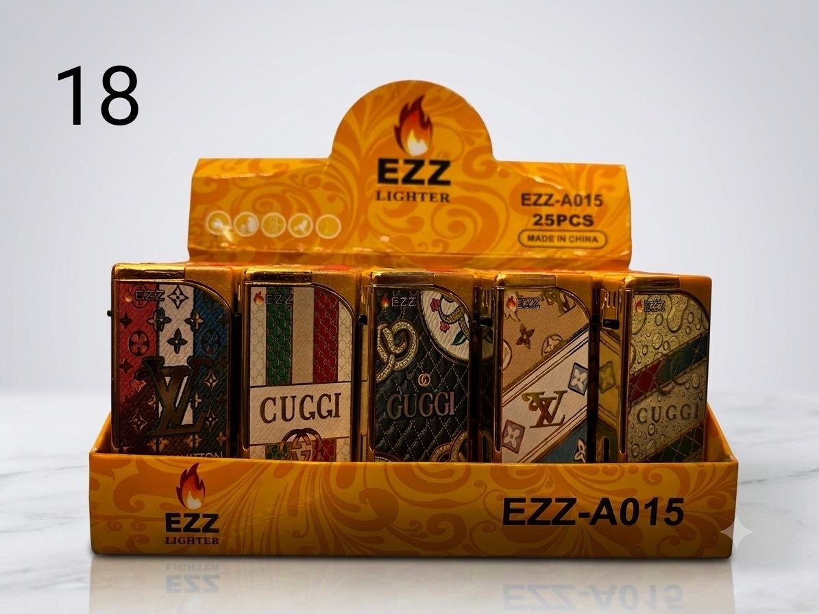 فندک اتمی (ezz-a015)بسته ۲۵عددی طرح گوچی وفندی و لویی ویتون